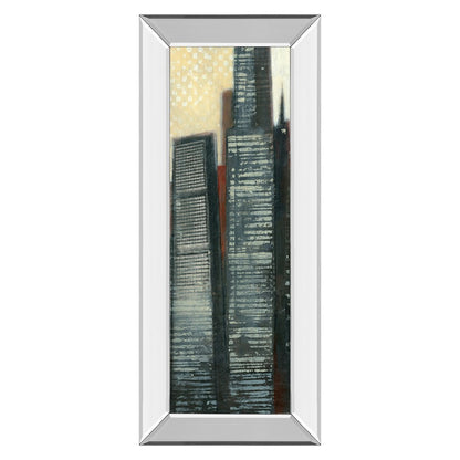 Classy Living City Silhouettes 18x42in Wall Art | Contemporary Graphic Art with Mirrored Frame | Living Room & Office Decor | 18 x 42 x 3 in | Model 1763MF
