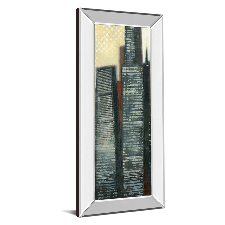 Classy Living City Silhouettes 18x42in Wall Art | Contemporary Graphic Art with Mirrored Frame | Living Room & Office Decor | 18 x 42 x 3 in | Model 1763MF