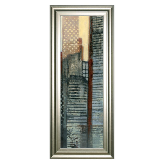 Classy Living City Rhythm 18x42in Wall Art | Contemporary Abstract Silver Serenity Frame | Living Room & Office Decor | 1 x 18 x 42 in | Model 1764