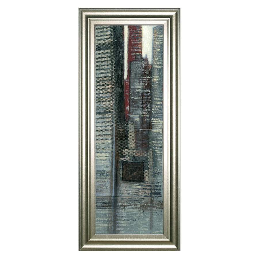 Classy Living Urban Essence 42in Wall Art | Contemporary Mixed Media on Paper in Silver Serenity Frame | Living Room & Office Decor | 18 x 42 | Model 1765