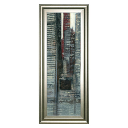 Classy Living Urban Essence 42in Wall Art | Contemporary Mixed Media on Paper in Silver Serenity Frame | Living Room & Office Decor | 18 x 42 | Model 1765