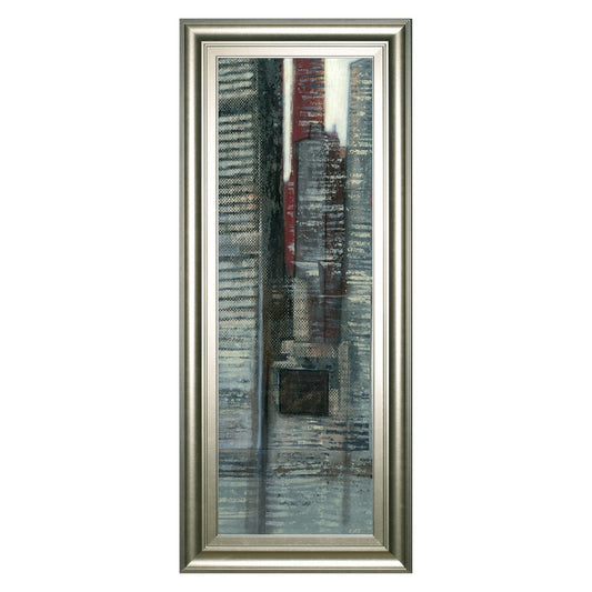 Classy Living Urban Essence 42in Wall Art | Contemporary Mixed Media on Paper in Silver Serenity Frame | Living Room & Office Decor | 18 x 42 | Model 1765