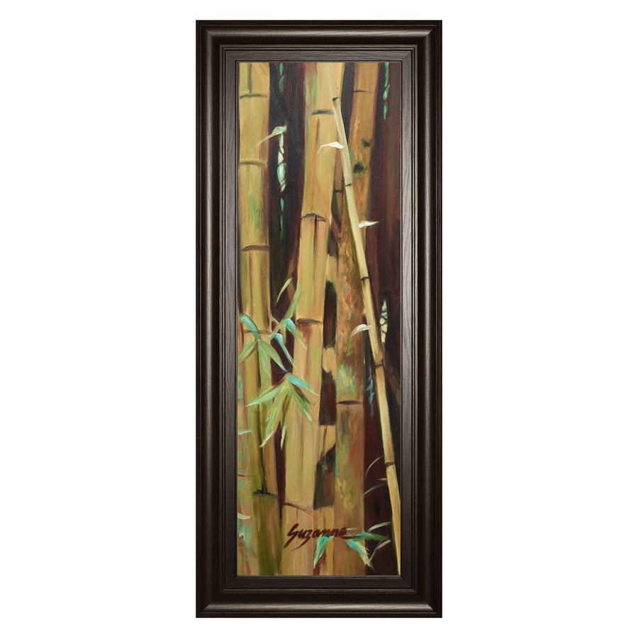 Classy Living Bamboo Tranquility 18x42in Vertical Wall Art | Contemporary Dark Chocolate MDF Frame with Real Glass | Living Room & Office | Model 1769