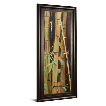 Classy Living Bamboo Tranquility 18x42in Vertical Wall Art | Contemporary Dark Chocolate MDF Frame with Real Glass | Living Room & Office | Model 1769