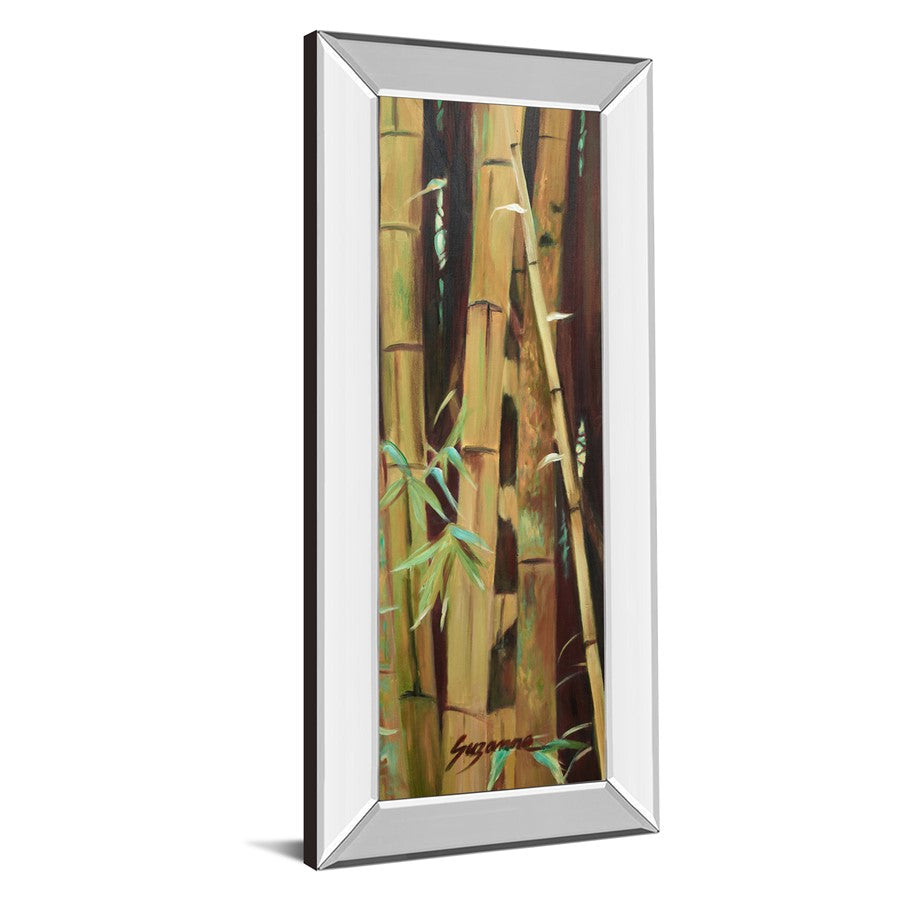 Classy Living Bamboo Tranquility 18x42in Vertical Wall Art | Contemporary Botanical Print with Mirrored Frame | Living Room & Office Decor | Model 1769MF