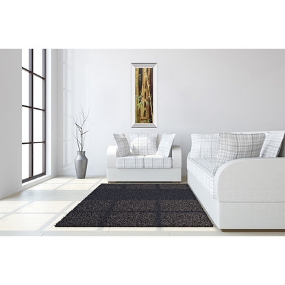 Classy Living Bamboo Tranquility 18x42in Vertical Wall Art | Contemporary Botanical Print with Mirrored Frame | Living Room & Office Decor | Model 1769MF