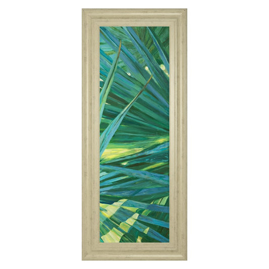 Classy Living Lush Greenery Wall Art 18x42in | Contemporary Botanical Vertical Art in Ivory Bliss Frame | Living Room, Bedroom & Office Decor | Model 1771