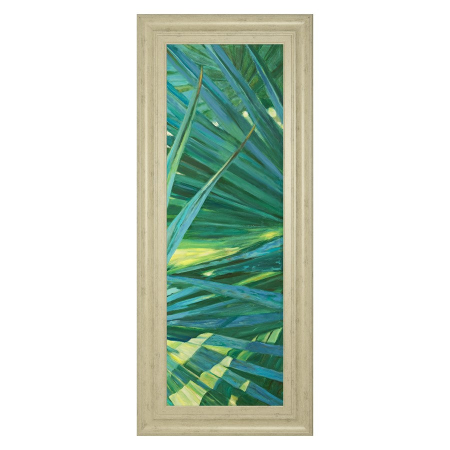 Classy Living Lush Greenery Wall Art 18x42in | Contemporary Botanical Vertical Art in Ivory Bliss Frame | Living Room, Bedroom & Office Decor | Model 1771