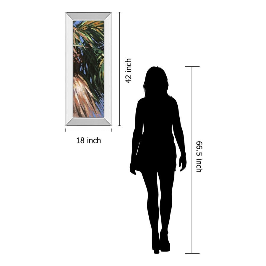 Classy Living Wild Palm II 18x42in Wall Art | Contemporary Botanical Palm Leaves on Mirrored Frame | Living Room & Bedroom Decor | 18 x 42 | Model 1774MF