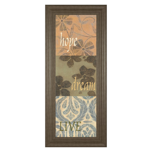 Classy Living Uplifted Words Wall Art 18x42in | Transitional Tranquil Ash MDF Frame with Real Glass | Living Room & Office Motivational Decor | Model 1777