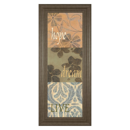 Classy Living Uplifted Words Wall Art 18x42in | Transitional Tranquil Ash MDF Frame with Real Glass | Living Room & Office Motivational Decor | Model 1777