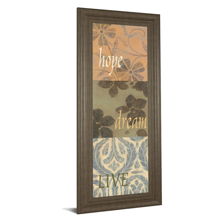 Classy Living Uplifted Words Wall Art 18x42in | Transitional Tranquil Ash MDF Frame with Real Glass | Living Room & Office Motivational Decor | Model 1777