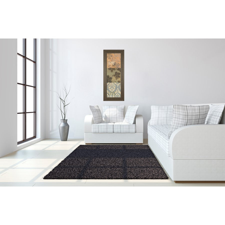 Classy Living Uplifted Words Wall Art 18x42in | Transitional Tranquil Ash MDF Frame with Real Glass | Living Room & Office Motivational Decor | Model 1777