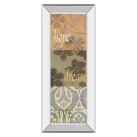 Classy Living Uplifted Words Wall Art 18x42in | Transitional Mirrored Frame with Inspirational Typography | Living Room & Office Decor | 18 | Model 1777MF