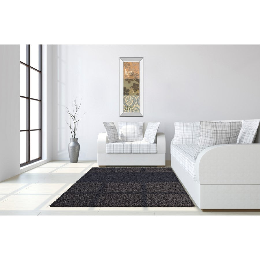 Classy Living Uplifted Words Wall Art 18x42in | Transitional Mirrored Frame with Inspirational Typography | Living Room & Office Decor | 18 | Model 1777MF