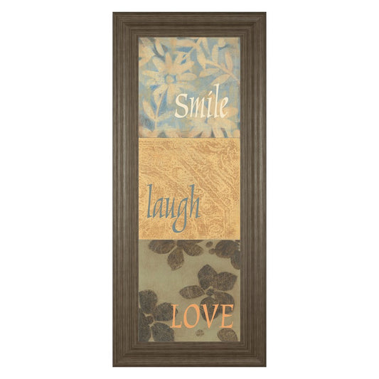 Classy Living Uplift Trio 18x42in Vertical Wall Art | Transitional Tranquil Ash MDF Frame with Glass | Living Room & Bedroom Inspirational | Model 1778