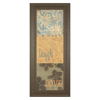 Classy Living Uplift Trio 18x42in Vertical Wall Art | Transitional Tranquil Ash MDF Frame with Glass | Living Room & Bedroom Inspirational | Model 1778