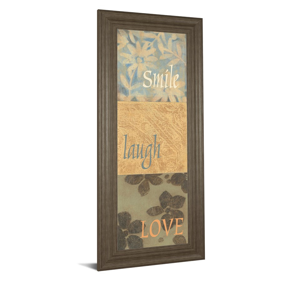 Classy Living Uplift Trio 18x42in Vertical Wall Art | Transitional Tranquil Ash MDF Frame with Glass | Living Room & Bedroom Inspirational | Model 1778