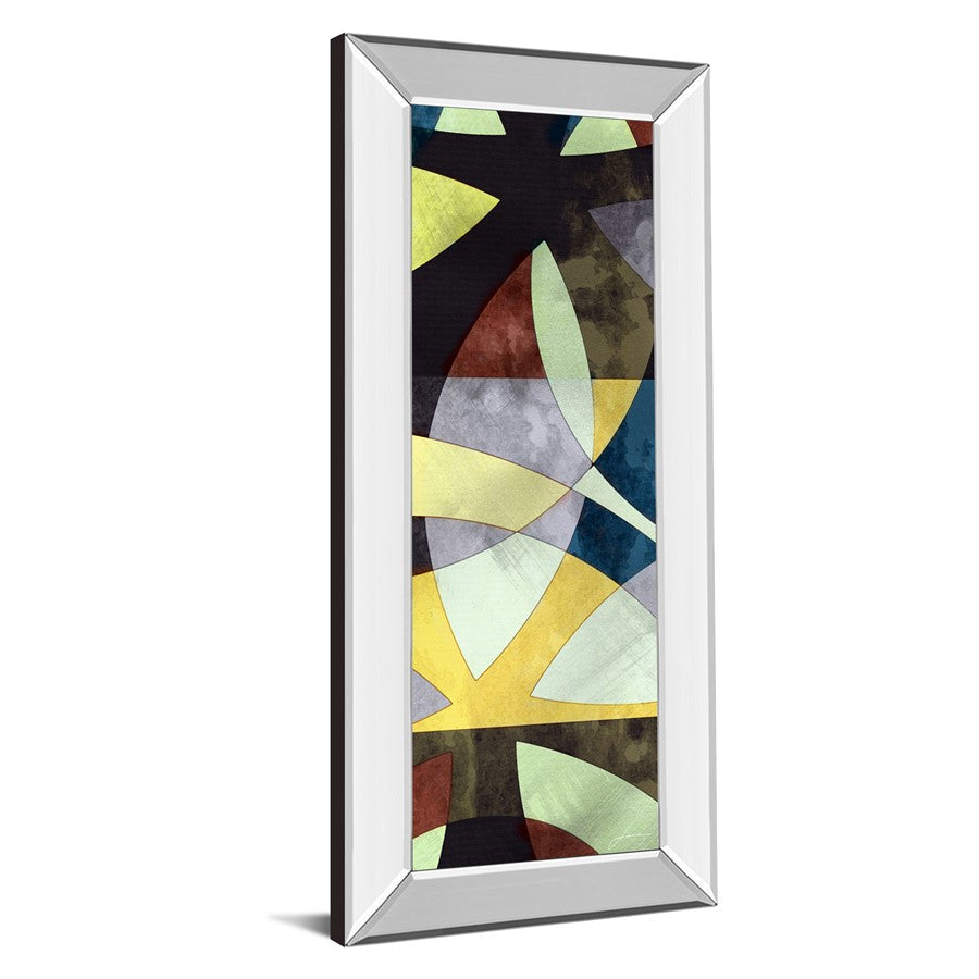 Classy Living Elliptic Path I 18x42in Wall Art | Contemporary Abstract Graphic Art on Paper with Mirrored Frame | Living Room & Office | Model 1779MF
