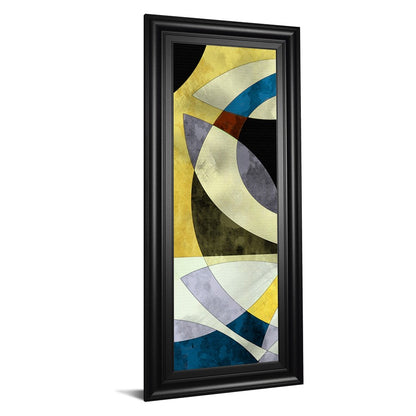Classy Living Intersected Gleam 18x42in Abstract Wall Art | Contemporary Multicolor on Paper with Black MDF Frame | Living Room & Office | Model 1781