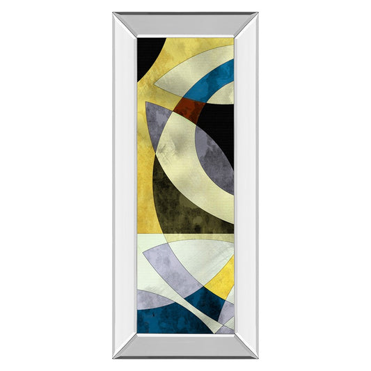 Classy Living Intersected Gleam 18x42in Wall Art | Contemporary Abstract on Paper in Mirrored Frame | Living Room & Office Decor | 18 x 42 | Model 1781MF