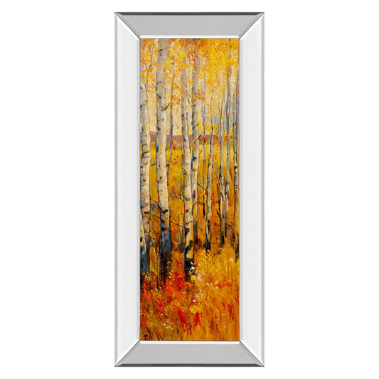 Classy Living Birch Glow 18x42in Wall Art | Contemporary Multicolor Paper Print with Mirrored Frame | Living Room & Office Decor | 18 x 42 | Model 1783MF