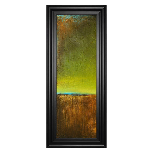 Classy Living Antigua Bay I 18x42in Vertical Wall Art | Contemporary Mixed Media on Paper in Midnight Aura MDF Frame | Living Room & Office | Model 1784
