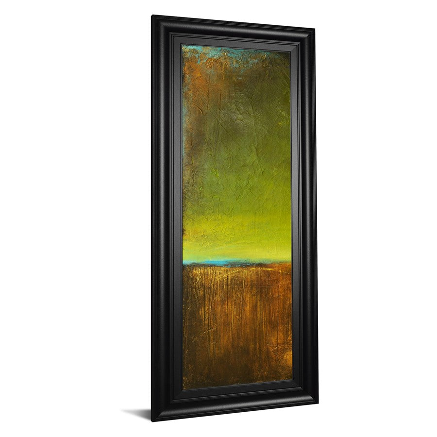 Classy Living Antigua Bay I 18x42in Vertical Wall Art | Contemporary Mixed Media on Paper in Midnight Aura MDF Frame | Living Room & Office | Model 1784