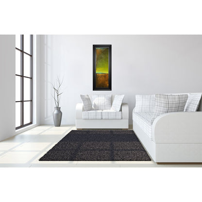 Classy Living Antigua Bay I 18x42in Vertical Wall Art | Contemporary Mixed Media on Paper in Midnight Aura MDF Frame | Living Room & Office | Model 1784