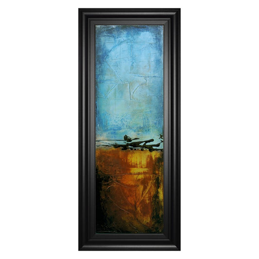 Classy Living Harmony Blend Wall Art 18x42in | Transitional Mixed Media Abstract in Midnight Aura MDF Frame | Living Room & Office Decor | 1 | Model 1787