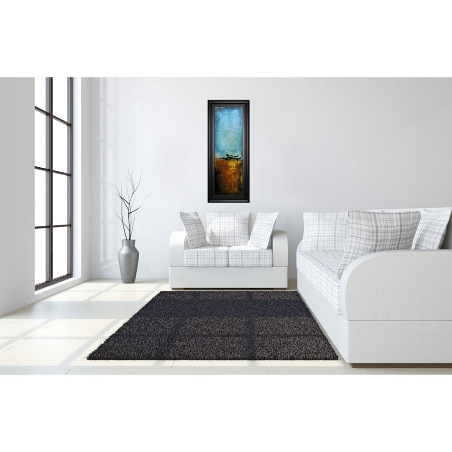 Classy Living Harmony Blend Wall Art 18x42in | Transitional Mixed Media Abstract in Midnight Aura MDF Frame | Living Room & Office Decor | 1 | Model 1787