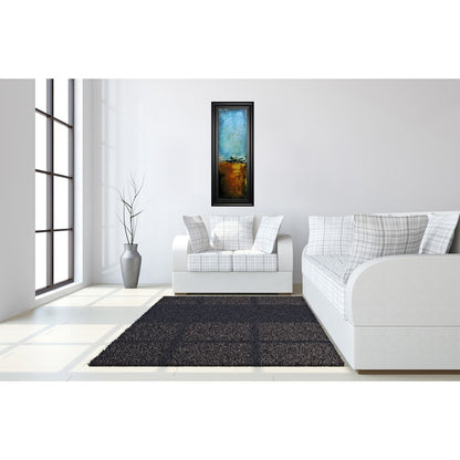 Classy Living Harmony Blend Wall Art 18x42in | Transitional Mixed Media Abstract in Midnight Aura MDF Frame | Living Room & Office Decor | 1 | Model 1787
