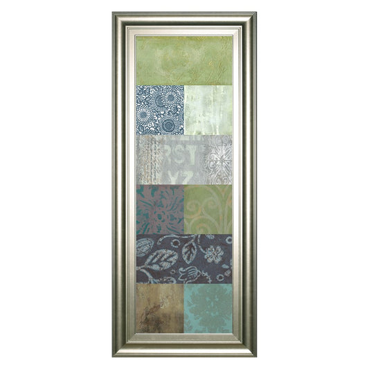 Classy Living Zen Panel I 18x42in Wall Art | Contemporary Botanical Paper Collage in Silver Serenity Frame | Living Room & Office Decor | 1 x | Model 1788