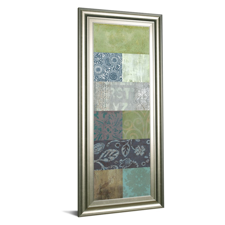 Classy Living Zen Panel I 18x42in Wall Art | Contemporary Botanical Paper Collage in Silver Serenity Frame | Living Room & Office Decor | 1 x | Model 1788