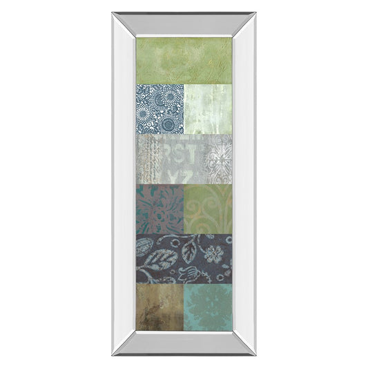 Classy Living Zen Panel I 18x42in Wall Art | Contemporary Botanical Multicolor on Mirrored Frame | Living Room & Office Decor | 18 x 42 x 3 | Model 1788MF