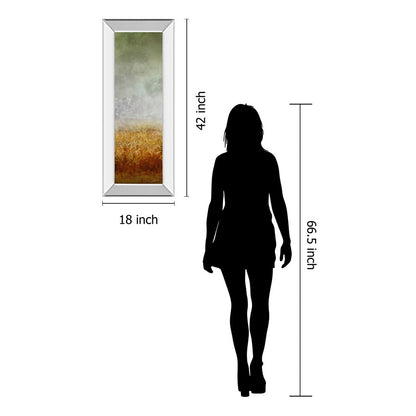 Classy Living Lush Field 18x42in Wall Art | Contemporary Abstract Landscape in Mirrored Frame | Living Room, Bedroom & Office Decor | 18 x | Model 1790MF
