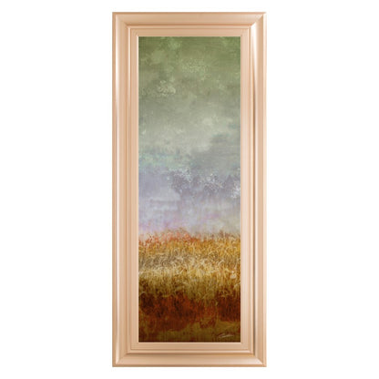 Classy Living Lush Field II 42in H Wall Art | Contemporary Abstract Landscape on Paper in Rose Gold MDF Frame | Living Room & Office Decor | Model 1791