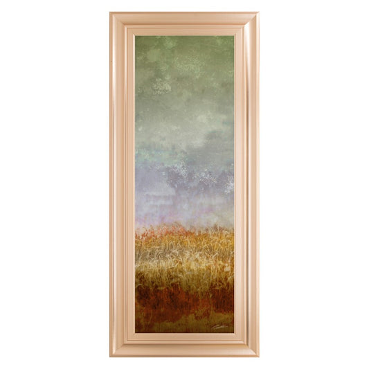 Classy Living Lush Field II 42in H Wall Art | Contemporary Abstract Landscape on Paper in Rose Gold MDF Frame | Living Room & Office Decor | Model 1791