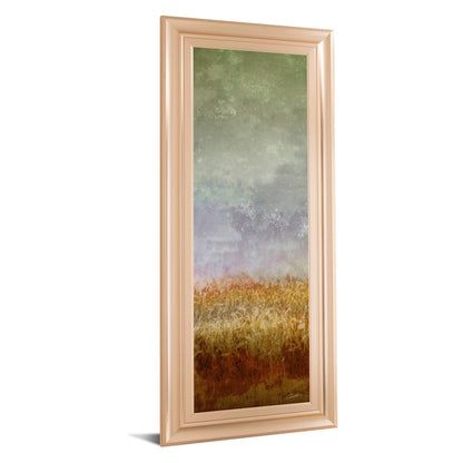 Classy Living Lush Field II 42in H Wall Art | Contemporary Abstract Landscape on Paper in Rose Gold MDF Frame | Living Room & Office Decor | Model 1791
