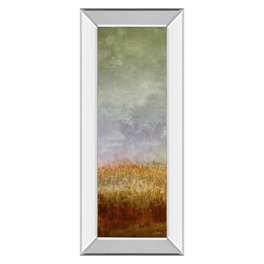 Classy Living Lush Field II 18x42in Wall Art | Contemporary Abstract Landscape on Paper in Mirrored Frame | Living Room & Office Decor | 3 | Model 1791MF