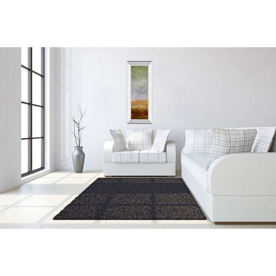 Classy Living Lush Field II 18x42in Wall Art | Contemporary Abstract Landscape on Paper in Mirrored Frame | Living Room & Office Decor | 3 | Model 1791MF