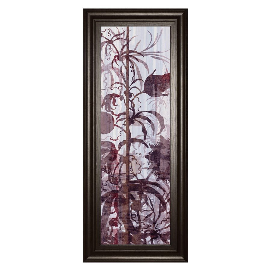 Classy Living Twilight Petals Wall Art 18x42in | Transitional Multicolor Botanical Print in Dark Chocolate MDF Frame | Living Room, Bedroom & | Model 1792