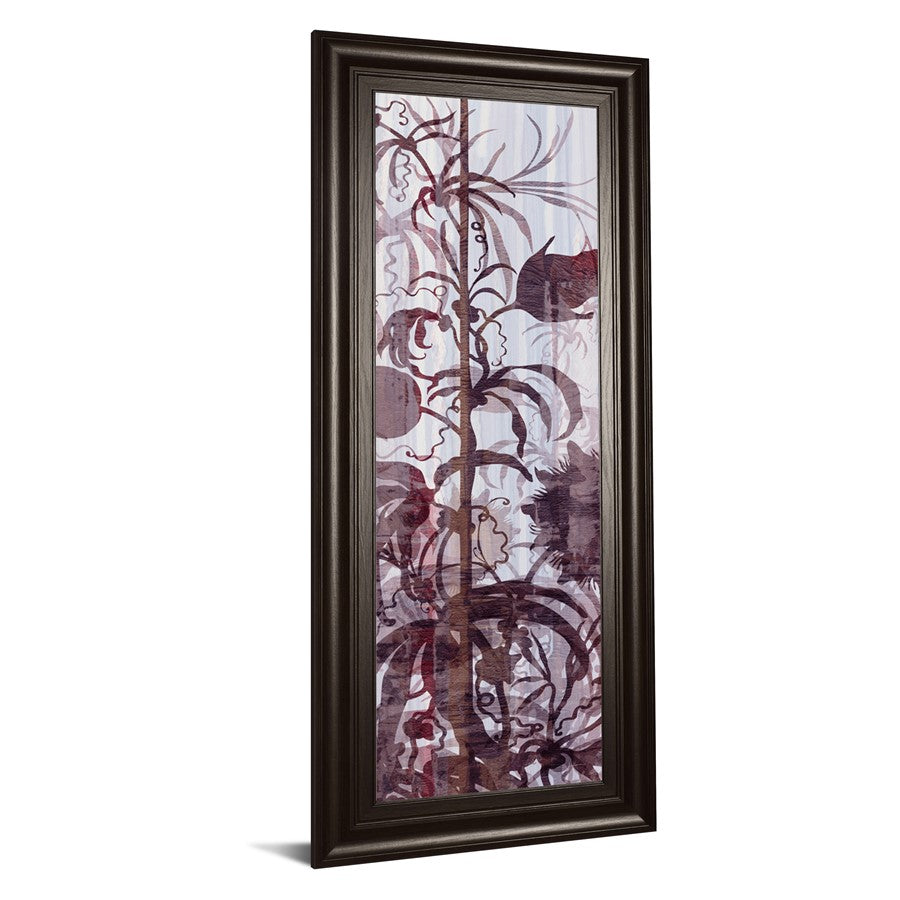 Classy Living Twilight Petals Wall Art 18x42in | Transitional Multicolor Botanical Print in Dark Chocolate MDF Frame | Living Room, Bedroom & | Model 1792