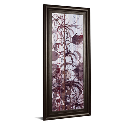 Classy Living Twilight Petals Wall Art 18x42in | Transitional Multicolor Botanical Print in Dark Chocolate MDF Frame | Living Room, Bedroom & | Model 1792