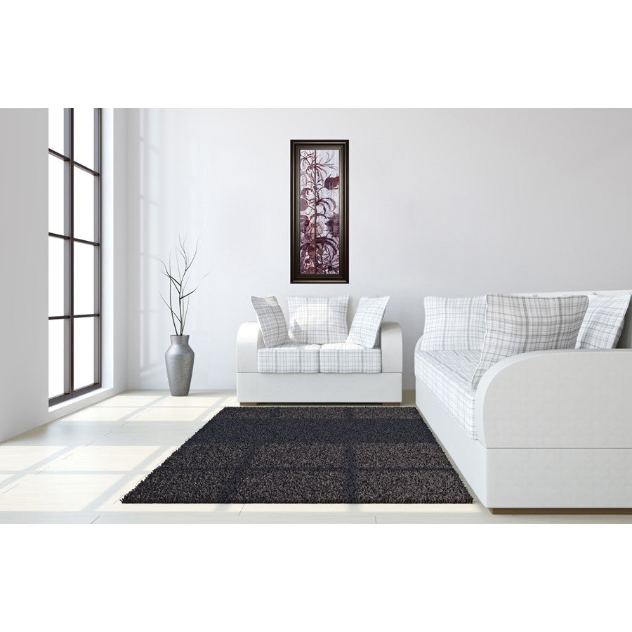 Classy Living Twilight Petals Wall Art 18x42in | Transitional Multicolor Botanical Print in Dark Chocolate MDF Frame | Living Room, Bedroom & | Model 1792