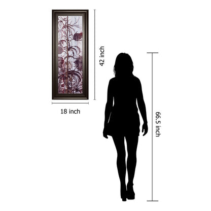 Classy Living Twilight Petals Wall Art 18x42in | Transitional Multicolor Botanical Print in Dark Chocolate MDF Frame | Living Room, Bedroom & | Model 1792