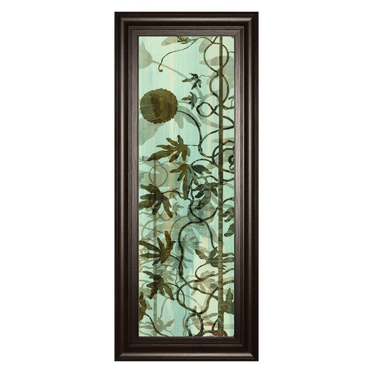 Classy Living Botanical Vines Wall Art 18x42in | Transitional Multicolor Paper on MDF in Dark Chocolate Frame | Living Room & Bedroom Nature | Model 1795