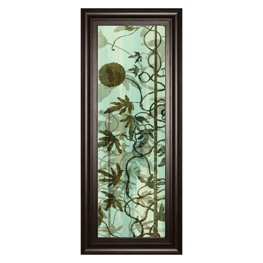 Classy Living Botanical Vines Wall Art 18x42in | Transitional Multicolor Paper on MDF in Dark Chocolate Frame | Living Room & Bedroom Nature | Model 1795