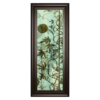 Classy Living Botanical Vines Wall Art 18x42in | Transitional Multicolor Paper on MDF in Dark Chocolate Frame | Living Room & Bedroom Nature | Model 1795