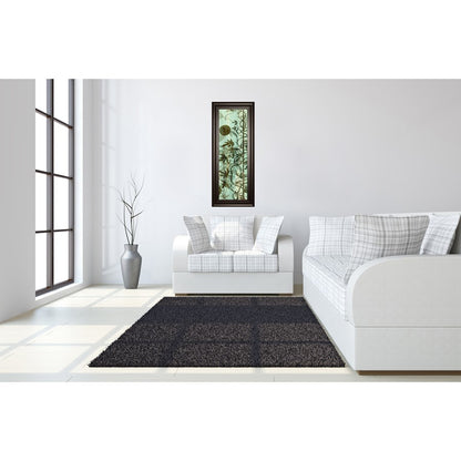 Classy Living Botanical Vines Wall Art 18x42in | Transitional Multicolor Paper on MDF in Dark Chocolate Frame | Living Room & Bedroom Nature | Model 1795